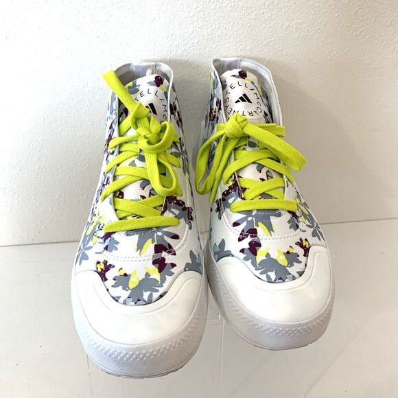Adidas Stella McCartney White ASMC Treino Mid Cut Floral Print Shoes Women's 8.5 - Picture 3 of 9